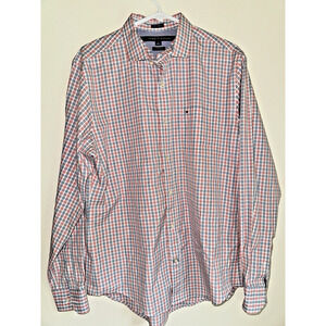 Tommy Hilfiger Men’s M 80’s 2-Ply Plaid Long Sleeve Button Shirt Classic Preppy